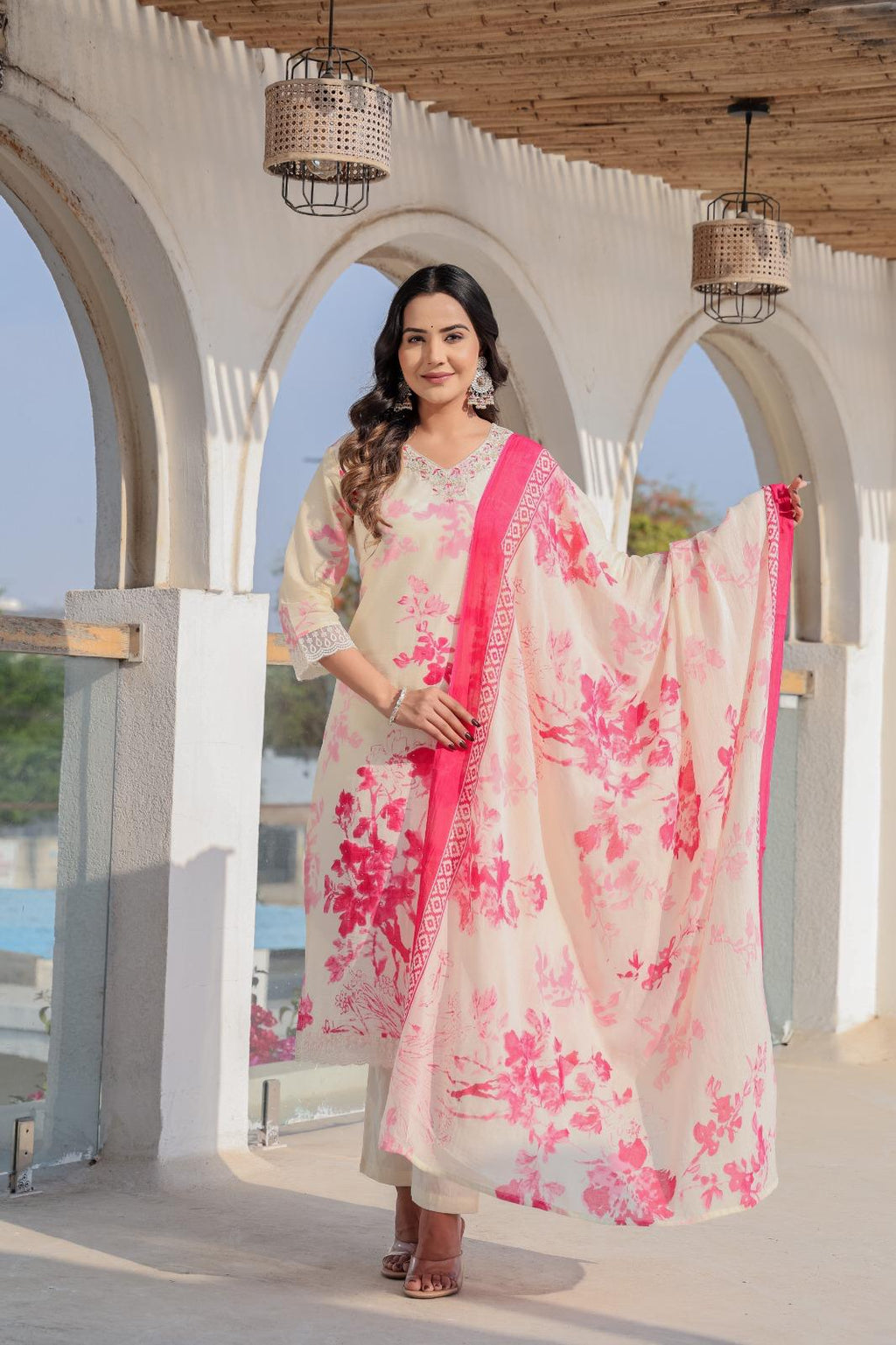 Cotton Printed Kurta Pant Dupatta Set – 3 Piece Suit for Women